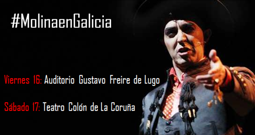 MolinaAlDesnudo's tweet photo. #MolinaenGalicia

16 enero - Lugo http://t.co/QawtiljUHg  

17 enero - La Coruña http://t.co/hloiZ0PpnZ http://t.co/xt6kqk6kjH