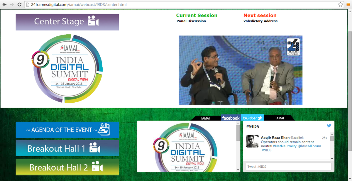24FramesDigital's tweet photo. #9IDS @maheshuppal @vijayanands Rajan Mathews @ConnectCOAI wid @DilliDurAst summing up @IAMAIForum @24FramesDigital http://t.co/jrBMuMfKqw