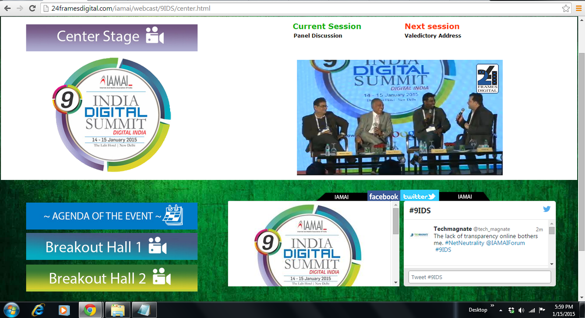24FramesDigital's tweet photo. #9IDS @maheshuppal @vijayanands Rajan Mathews @ConnectCOAI wid @DilliDurAst summing up @IAMAIForum @24FramesDigital http://t.co/jrBMuMfKqw