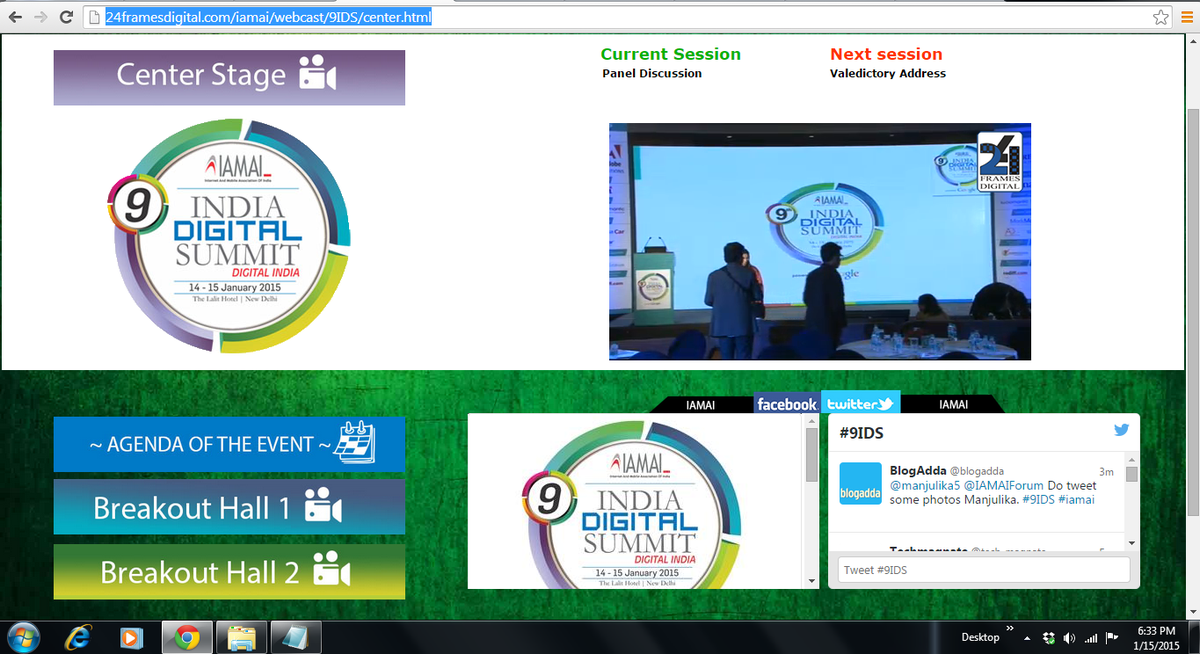 24FramesDigital's tweet photo. India Digital Awards now @IAMAIForum #9IDS Stay tuned http://t.co/3uS0Pzrvm3 http://t.co/8HaMZMnZB3