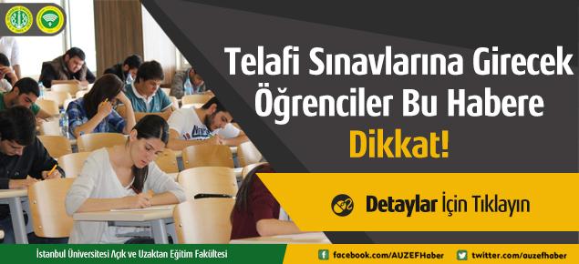 TELAFİ SINAVLARINA GİRECEK ÖĞRENCİLER BU HABERE DİKKAT!
auzefhaber.istanbul.edu.tr/telafi-sinavla…