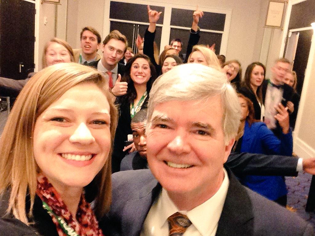 Div1SAAC's tweet photo. Annnnddd a selfie with Emmert! #photobomb #GotEm #NCAAConv #OURvoice http://t.co/W0WsNvIxhS