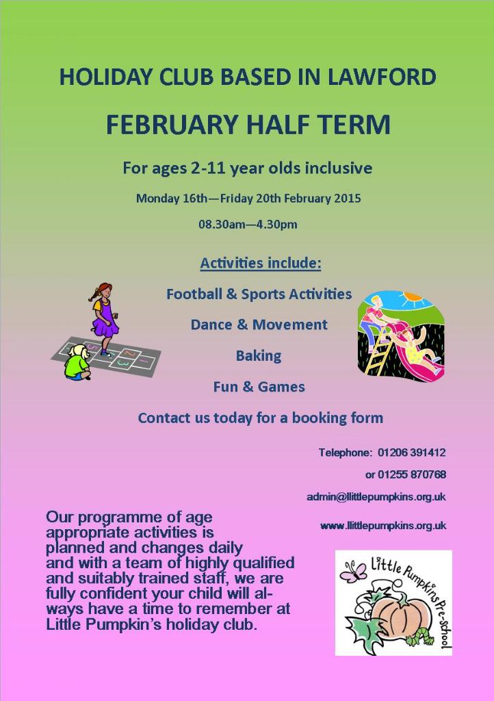 Littlepumpkins0's tweet photo. #holidayclub for February half term #bookingforms are now available. RT http://t.co/tUkjKHZLwD