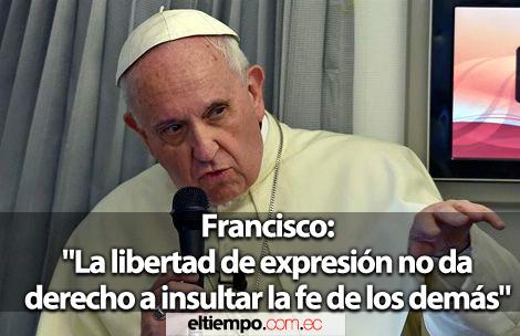 eltiempocuenca's tweet photo. Papa: "La libertad de expresión no da derecho a insultar la fe de los demás"-  http://t.co/AZM2ufOrZF http://t.co/Bivqysxbtc