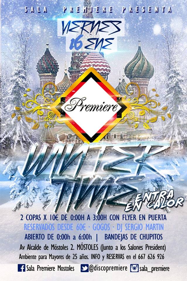 MADRE MIA QUE FRIOOOO!!! YA ES WINTER TIME!!! ASI QUE VA
ENTE A <a href="/discopremiere/">SALA PREMIERE</a> A PASAR CALORCITO Y PEGARTE UN FIESTON