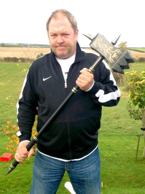 Nothing beats the feel of a warhammer in my hands. #GameOfThrones