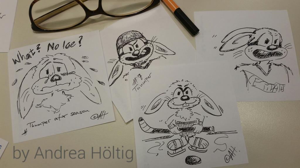 Andrea_HLTG's tweet photo. boring Thursday..drawing a bit with hockey in mind - may I introduce: Icy Thumper the angry puck bunny 😆😉 #SoonFriday http://t.co/c88jgNFE10