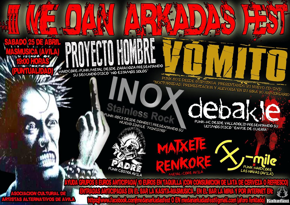Debakle_'s tweet photo. Este año estaremos en el III Arkadas fest de Avila con un cartelazo de lujo http://t.co/e6a6FQPyVP