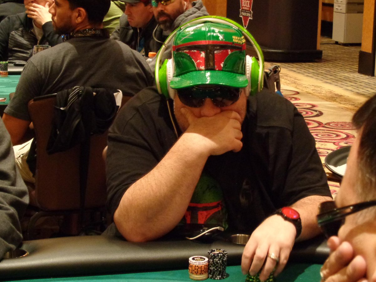 shrpo's tweet photo. Yes, his name is Mike Sexton. And yes, that's a serious Boba Fett hat. #BountyHunter #SHPRO http://t.co/LUg36alCyY