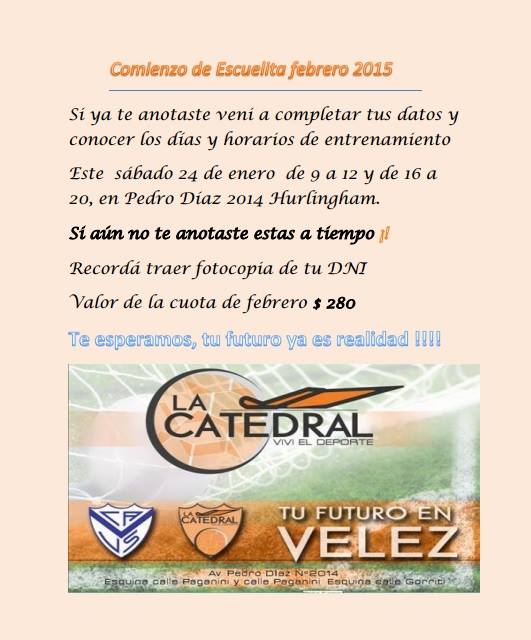 El próximo sábado te esperamos a la inscripción de la escuelita de fútbol