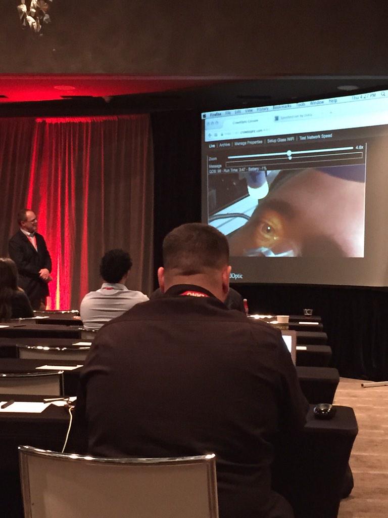 ProTransport1's tweet photo. We're here in FL but just saw a PT-1 pt & medic in CA using @crowdoptic & @googleglass -- amazing! #RedlineSummit http://t.co/lRmpiTdDUr