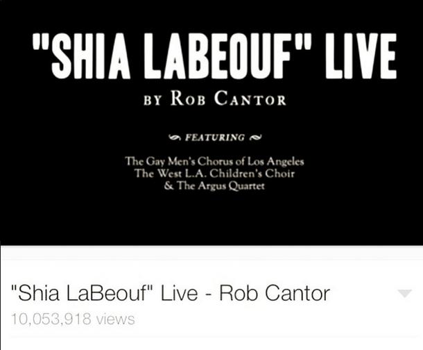 GMCLA's tweet photo. Crazy! 
We were in Rob Cantor's Shia LaBeouf video, which has over 10 million views. @GMCLA 
#throwbackthursday #tbt http://t.co/aNS2KXcuQ8