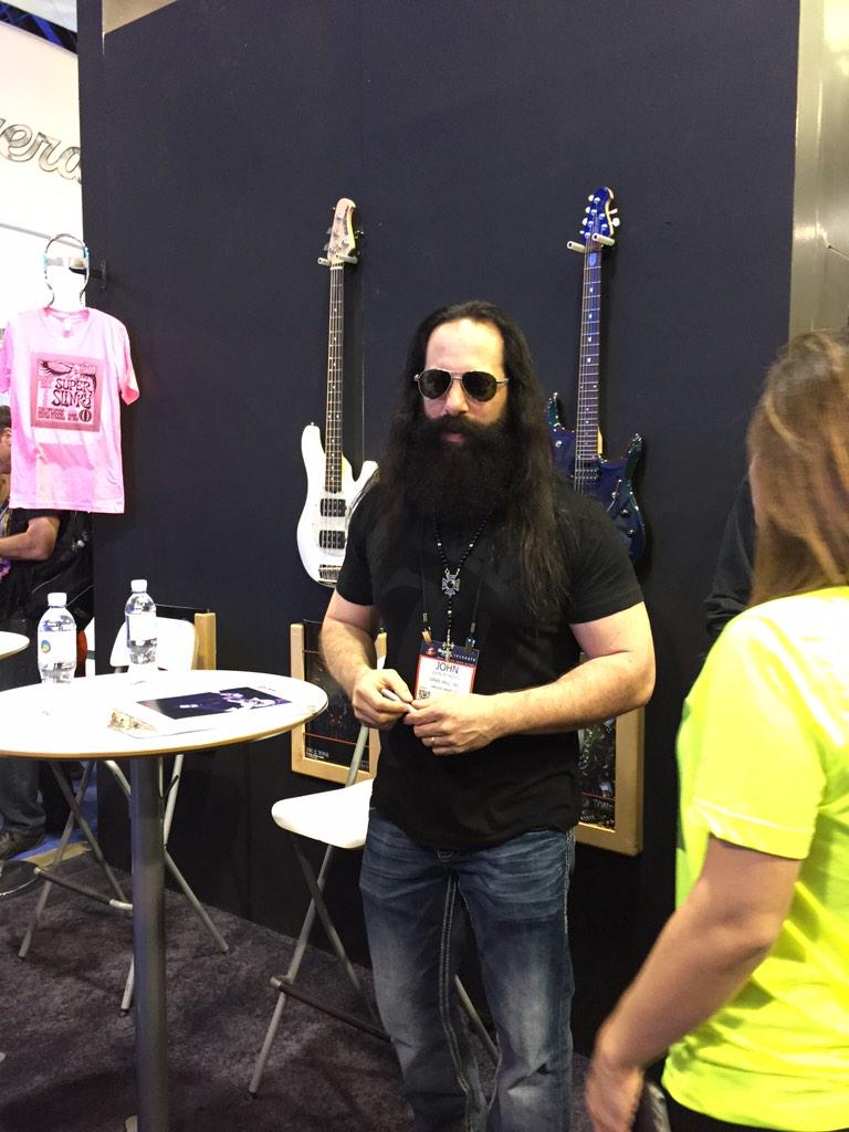 GuitarWorld's tweet photo. .@JPetrucci in full beast mode at @ernieball signing! #NAMM2015 @dreamtheaternet http://t.co/PRKxYDHZgb