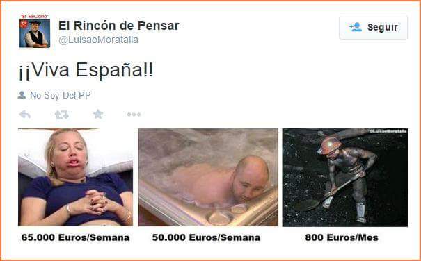 RafaelAlcolea's tweet photo. Esto me parece indignante. Que se pague más por una semana a esta gente que a muchos de nosotros en todo un año. http://t.co/nF7XzCSI2c