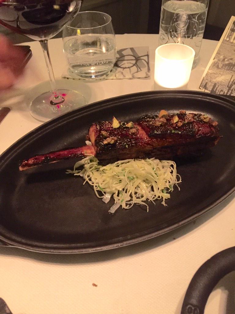 PeterEmiel's tweet photo. #Love to #Share a new dish @bistroless #vealrib #sojasancho {:^) thx @BartPraet1 and Team @BrechtTerryn @CNayaert http://t.co/0aT6yHobFD
