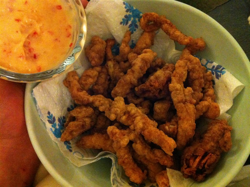 Homemade crispy S+P squid with Habanero/sweet chilli mayo (low cal) don't mind if I do, cost ... £1.50 with dip