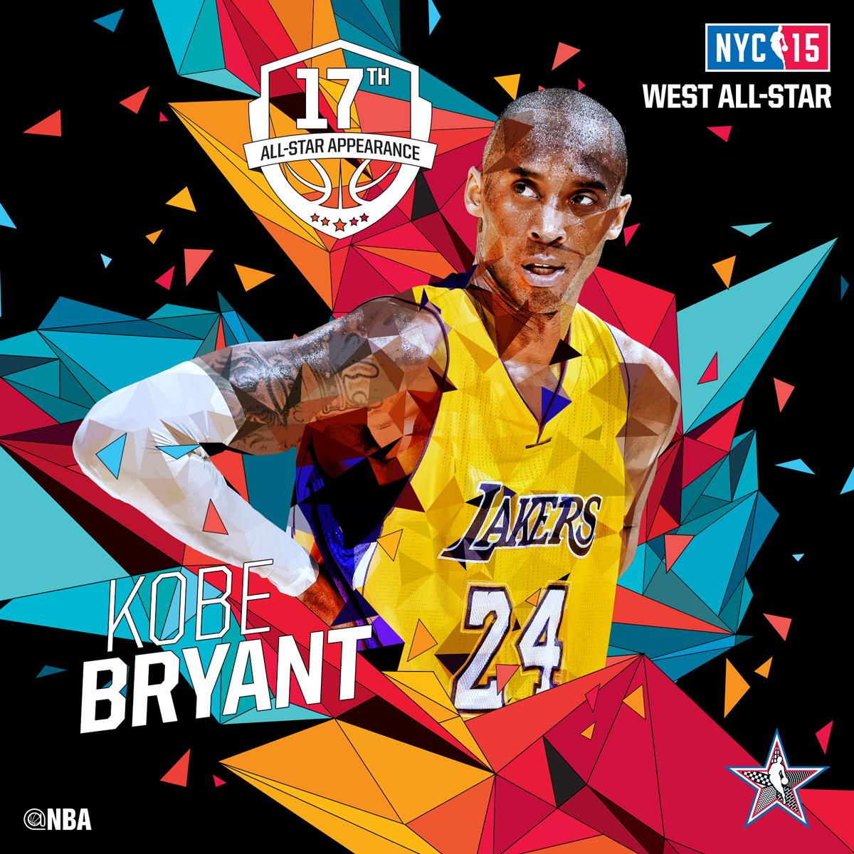 NBAAllStar's tweet photo. Western Conference #NBAAllStarNYC Starter @kobebryant of the @Lakers! http://t.co/OAg2W85WLE