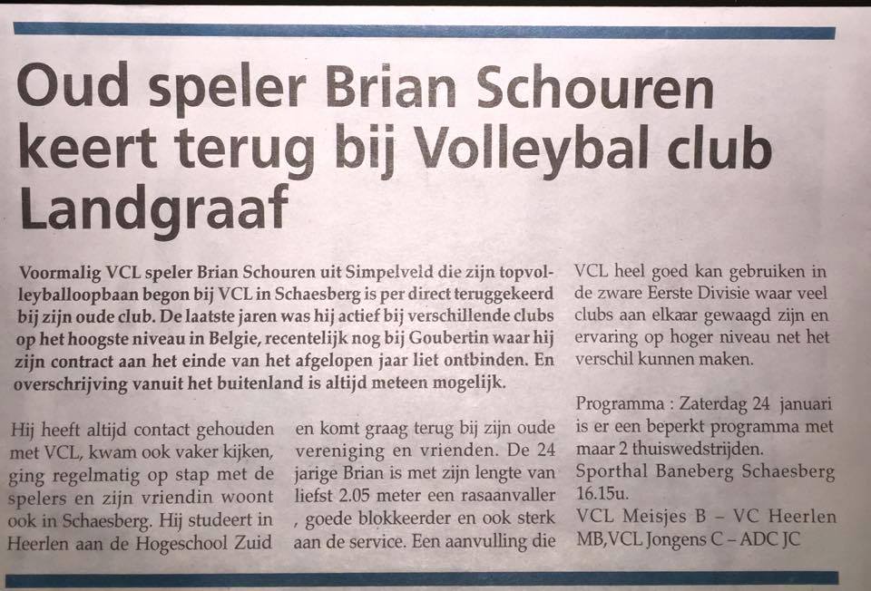 Artikel uit den plaatselijke courant #volleybal #vclandgraaf