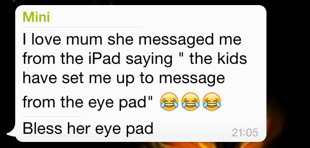 HennaBK's tweet image. If Apple had a twitter account I would @ them! #eyepad 😂 #onlyamumcan