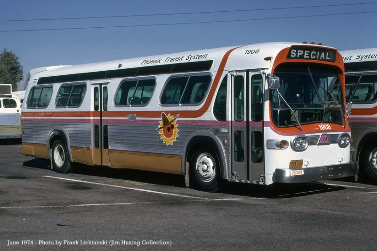 Transdev_AZ's tweet image. #TBT @GM buses ruled the Valley streets in 1967, the first year that @Transdev_AZ worked with the @CityofPhoenixAZ