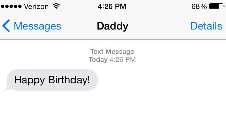 mish_kabob's tweet photo. Best birthday txt I have ever gotten-probably took him 2 hrs to type but he has come a long way on his flip phone! http://t.co/jvxo0oP9sX
