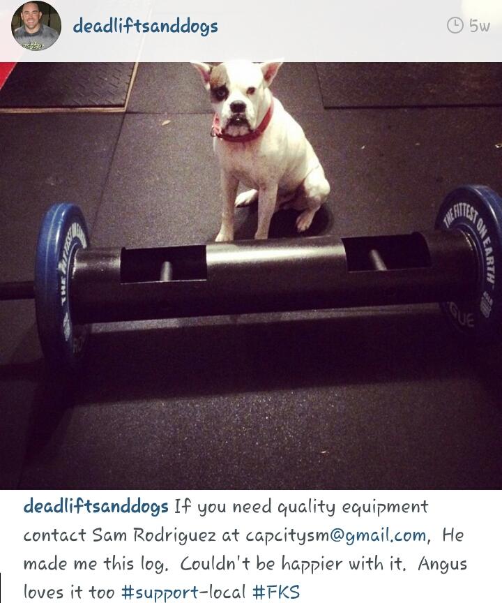 RenegadeMetalTX's tweet photo. 8" log in black made for @deadliftsanddogs and his buddy Angus. Thank you guys #crossfit #strongman #bodybuilding http://t.co/eSZDWjLU2G