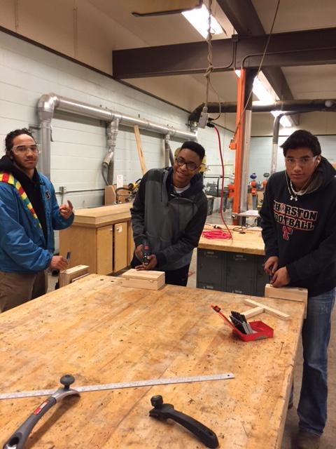 SpringfieldPS's tweet photo. Great example of #CTE at work! // @THSColts: #buildingboxes #1 safety, #2 having fun! in Mr. LaBounty's class. http://t.co/onvqHpXj2n