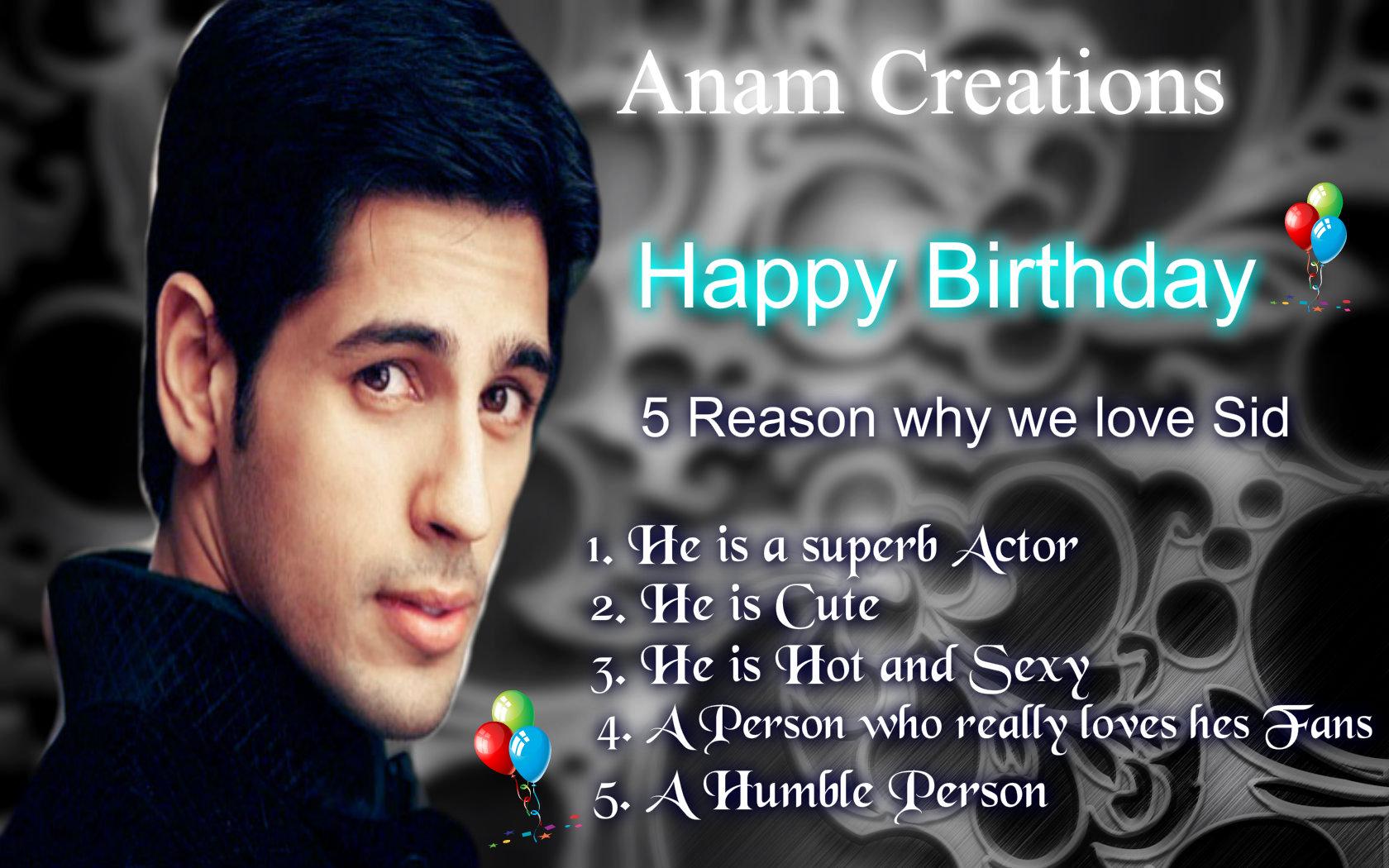 Happy Birthday Siddharth Malhotra lots lots of love <3 