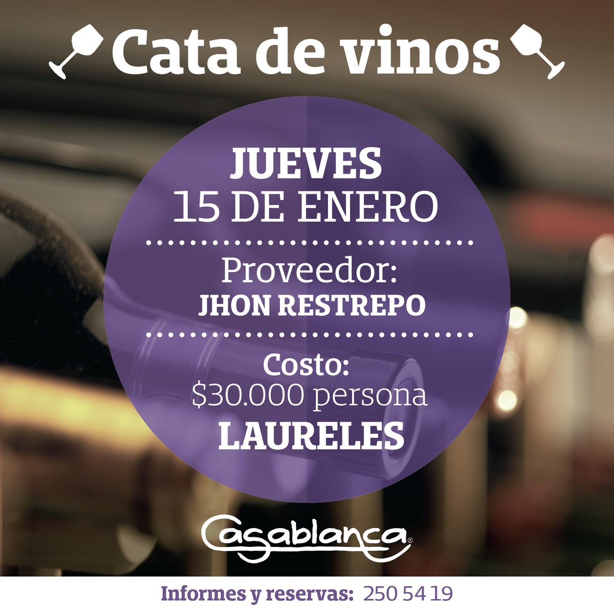 carnescasablanc's tweet photo. No te pierdas nuestra Cata de vinos, hoy a las 7:30 p.m. en Casablanca Laureles y disfruta de toda una experiencia http://t.co/JR3e8rE26w