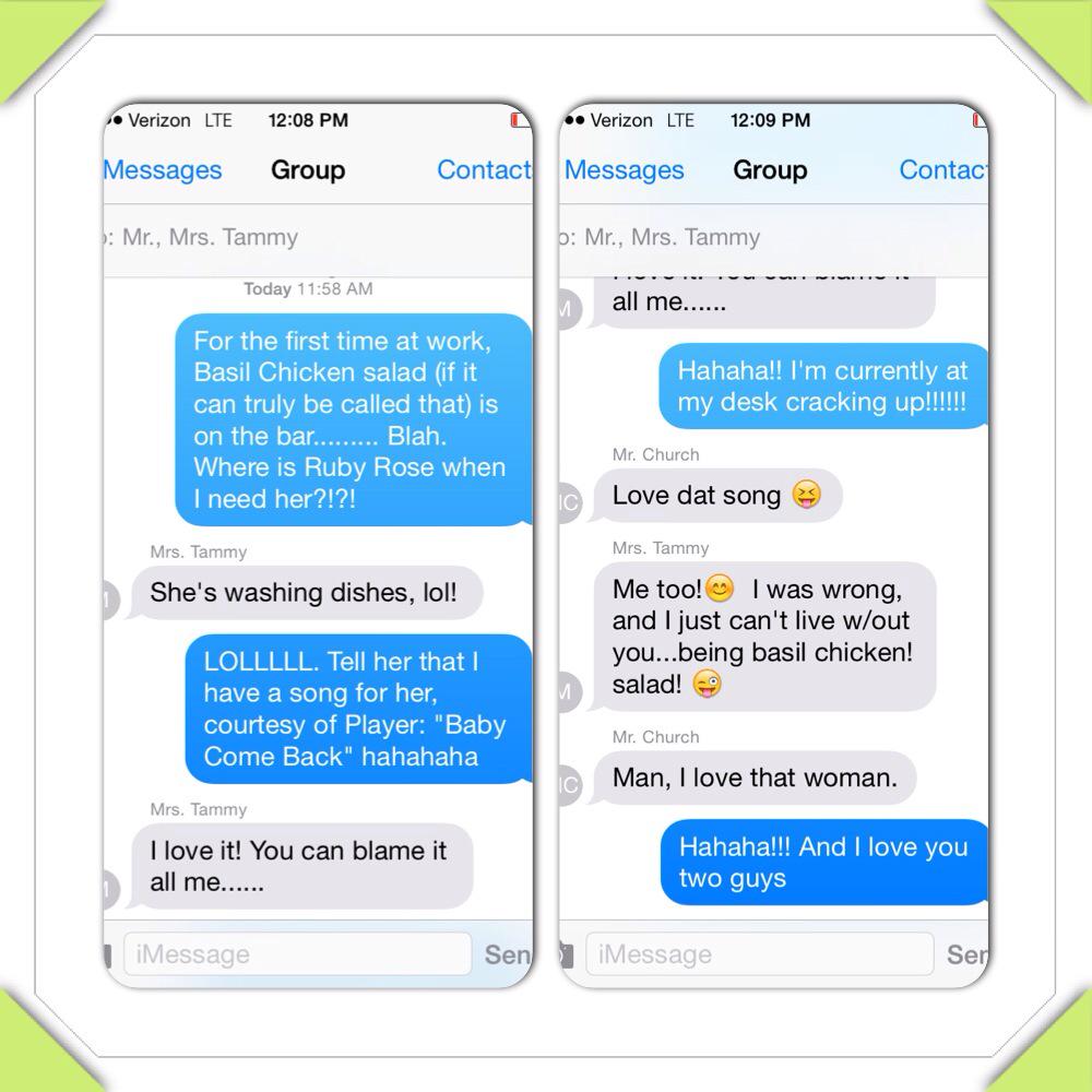Dwight_H's tweet photo. This is the conversation that I just had with Mr &amp; Mrs Church! LOL. Very entertaining http://t.co/u2yPbO0t8C