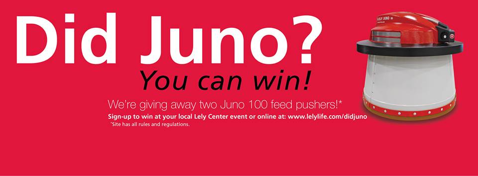 We’re giving away two <a href="/LelyJuno/">Lely North America</a> ! Sign up to win at your local Lely Center event or online at lelylife.com/didjuno