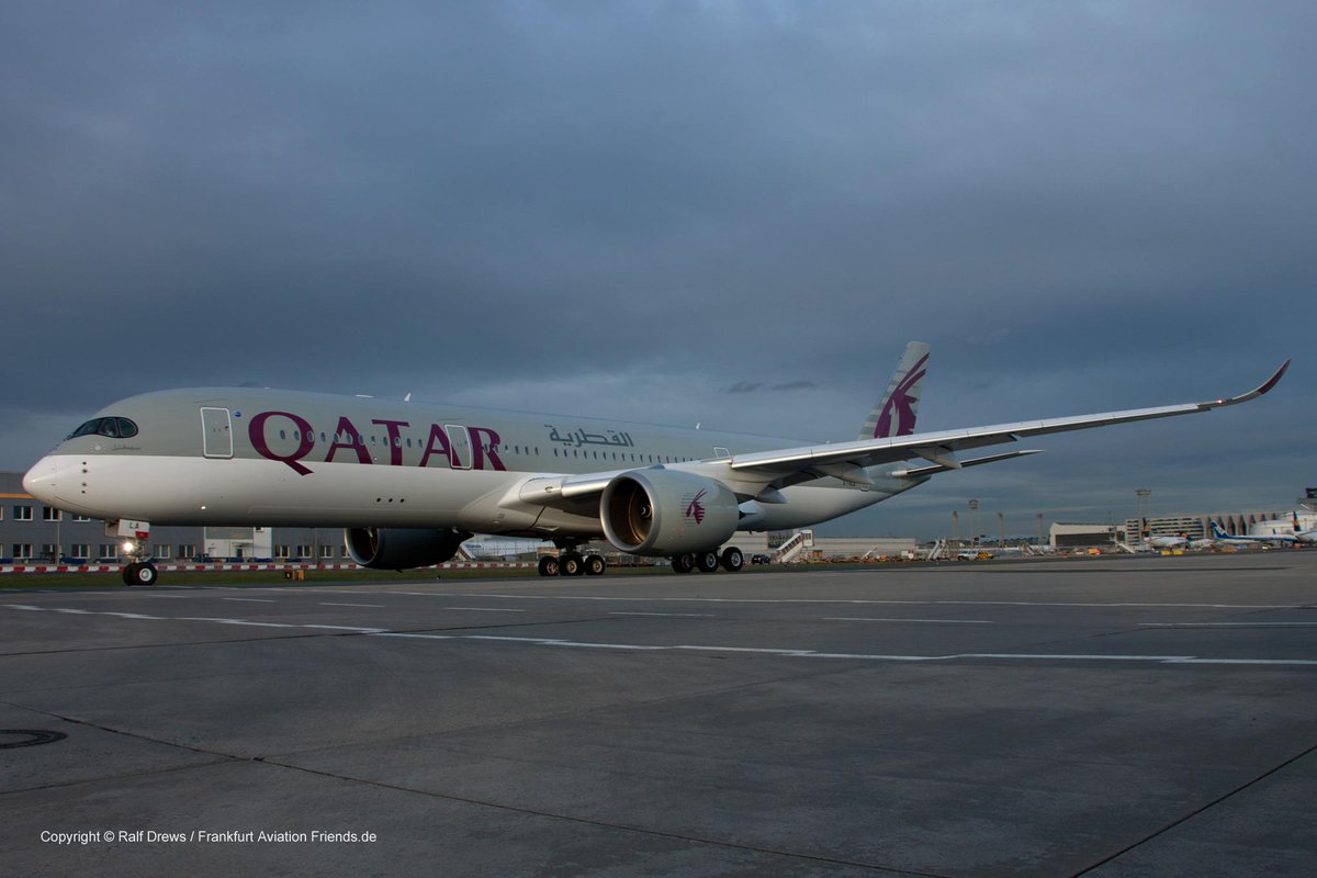 FRAviationFrien's tweet photo. Qatar Airways today started its first scheduled Airbus A350 service on its Doha-Frankfurt routing. http://t.co/rQtCxiqTP0