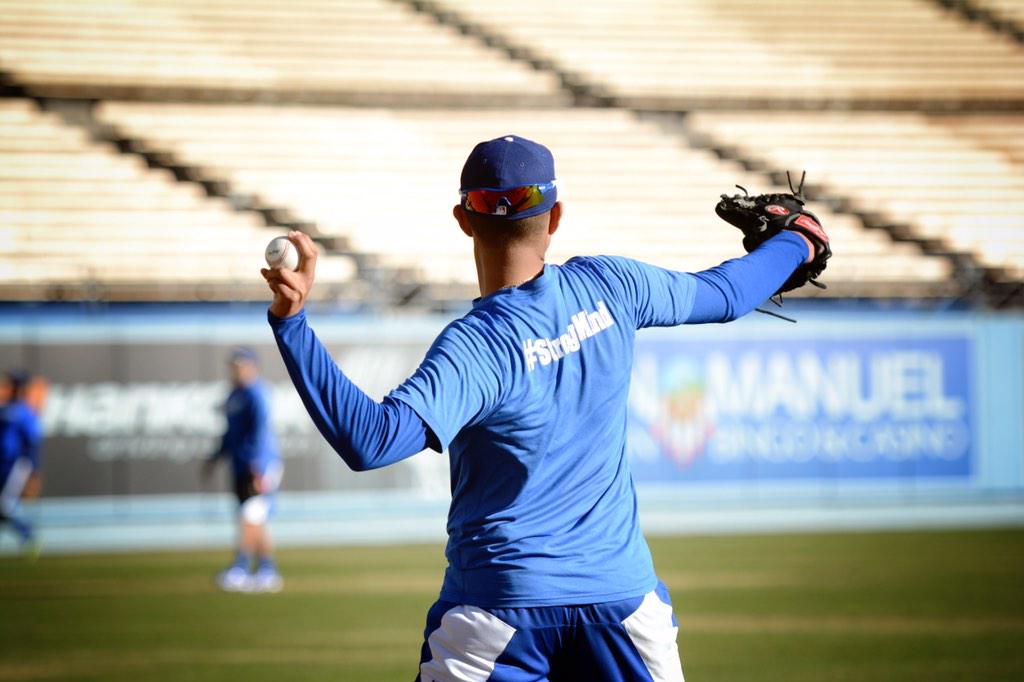 Dodgers's tweet photo. Day 3 of the Winter Development Program is underway at Dodger Stadium. #StrongMind http://t.co/9EIH89Fb7G