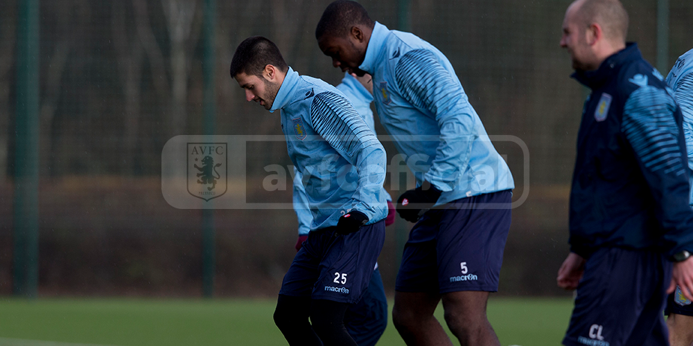 AVFCOfficial's tweet photo. GIL IN TRAINING: Carles Gil being put through his paces today in his first day out on the fields. #AVFC http://t.co/FblKic1IfU