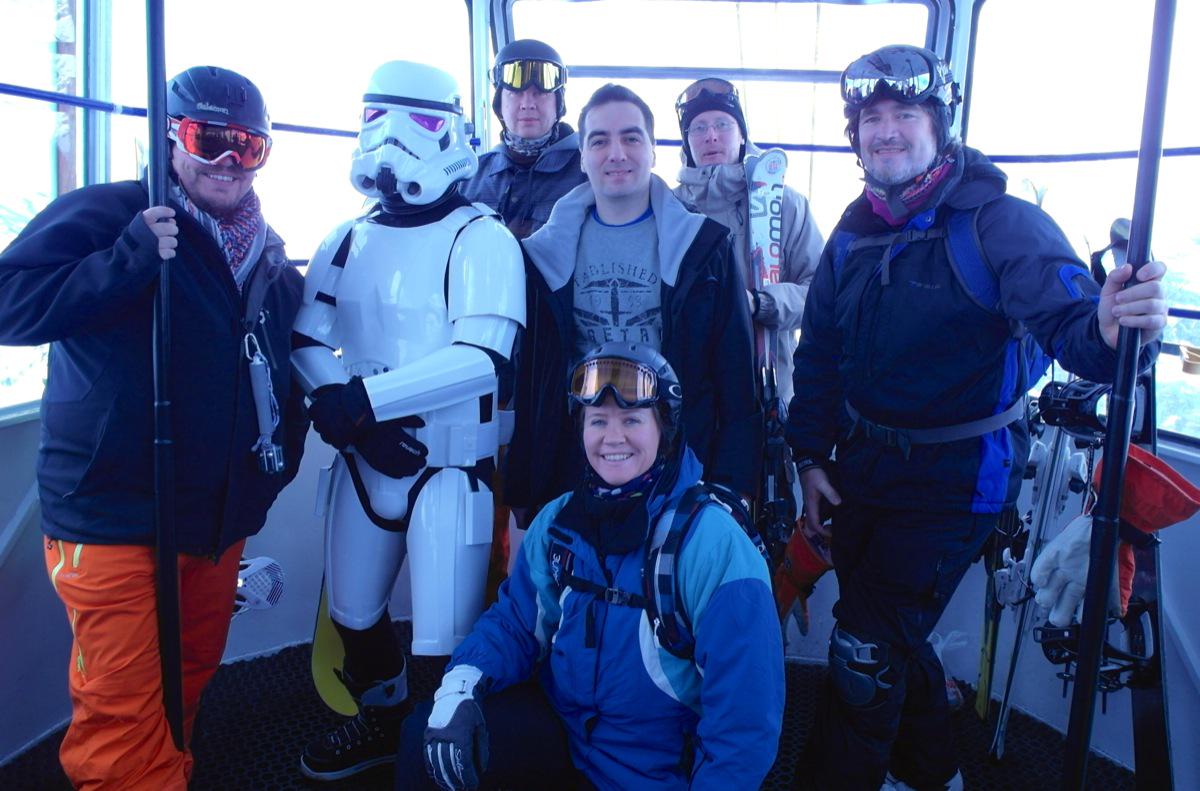 leanCambridge's tweet image. On our way up to find some fresh powder at #snowcode 2015