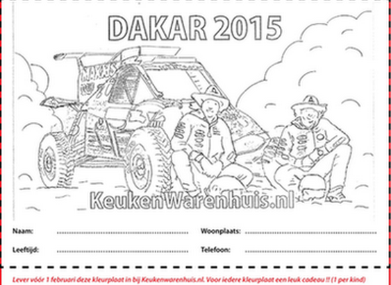 TimCoronel's tweet photo. Leuke actie @keukenwarenhuis! :-) 
Laat uw kinderen kleuren en win een Dakar Buggy http://t.co/IV2lWVLsHi #dakar2015 http://t.co/lj5bfFRDv0