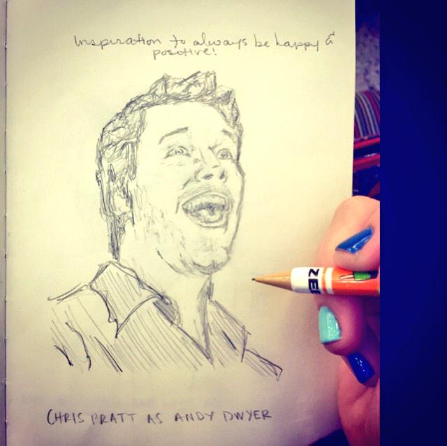 jEllie1108's tweet photo. another 1 of my favorite actors 🙈 he just makes me smile! Quick #sketch during lecture😳 @prattprattpratt #chrispratt http://t.co/1ZMrmR2ed0