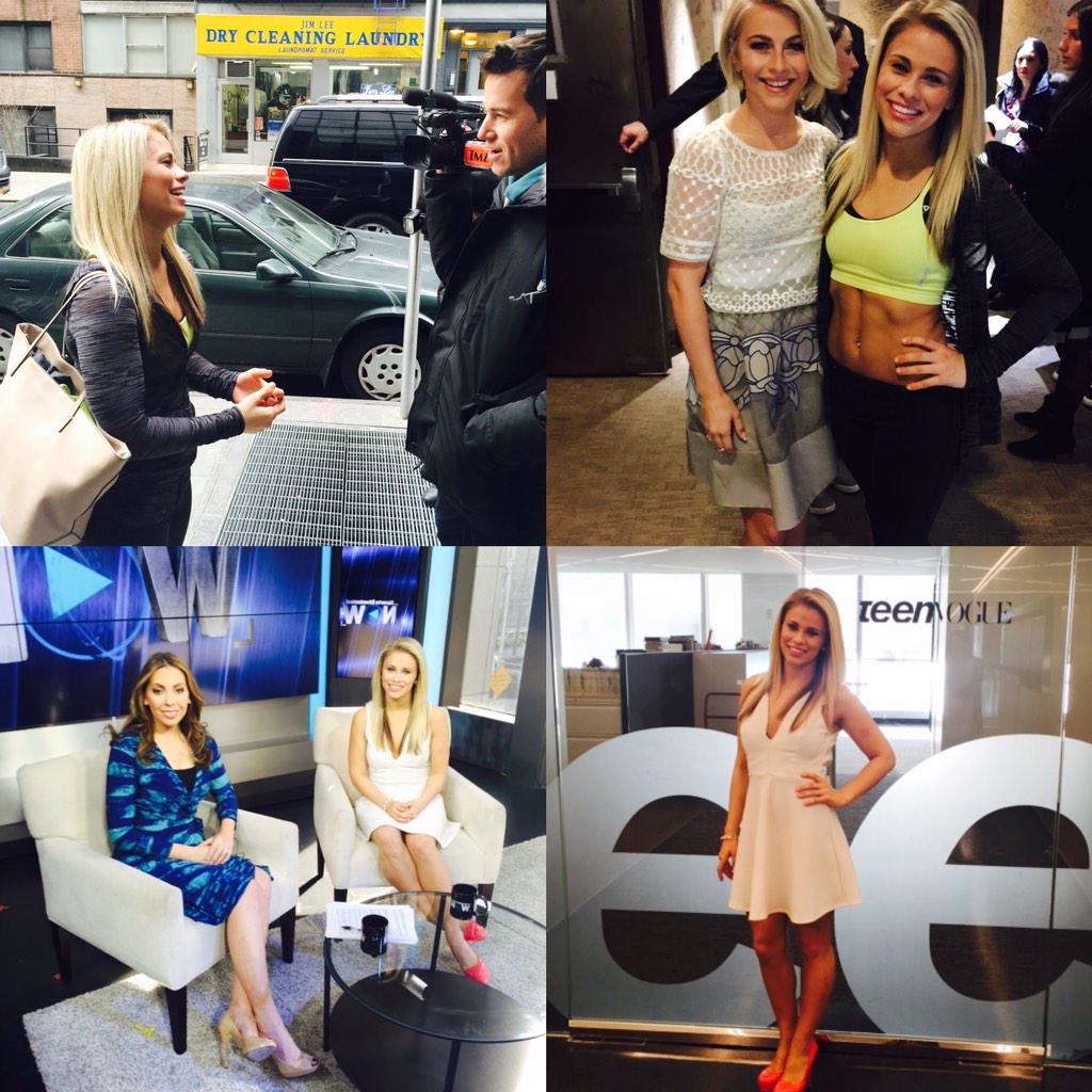 ufc's tweet photo. Busy day for @PaigeVanzantUFC promoting #UFCNewark! From @SInowLIVE, @TeenVogue @TMZ &amp; w/@juliannehough at #GDNY. http://t.co/fZabptk29B