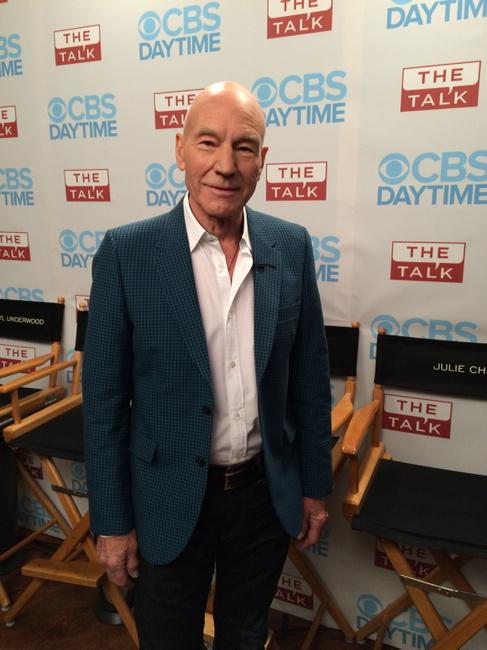TheTalkCBS's tweet photo. .@SirPatStew backstage & ready for #TheTalk ladies! #StarTrek #XMen #MatchMovie http://t.co/TrROfjKibs
