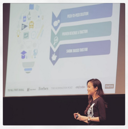 AdmitSee's tweet photo. Our co-founders at the @imaginek12 Demo Day! #EdTech #Startup #admitsee http://t.co/jmF6F743ql