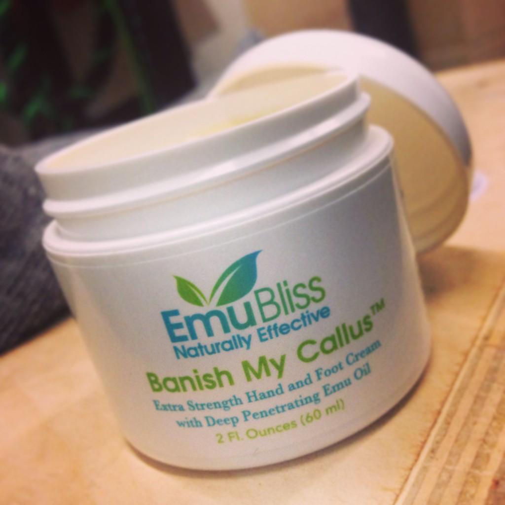 fringesport's tweet photo. @carolerains We're testing out your amazing #natural &amp; #organic product to see how it works on calluses! #emubliss http://t.co/KAWHgkkVLq