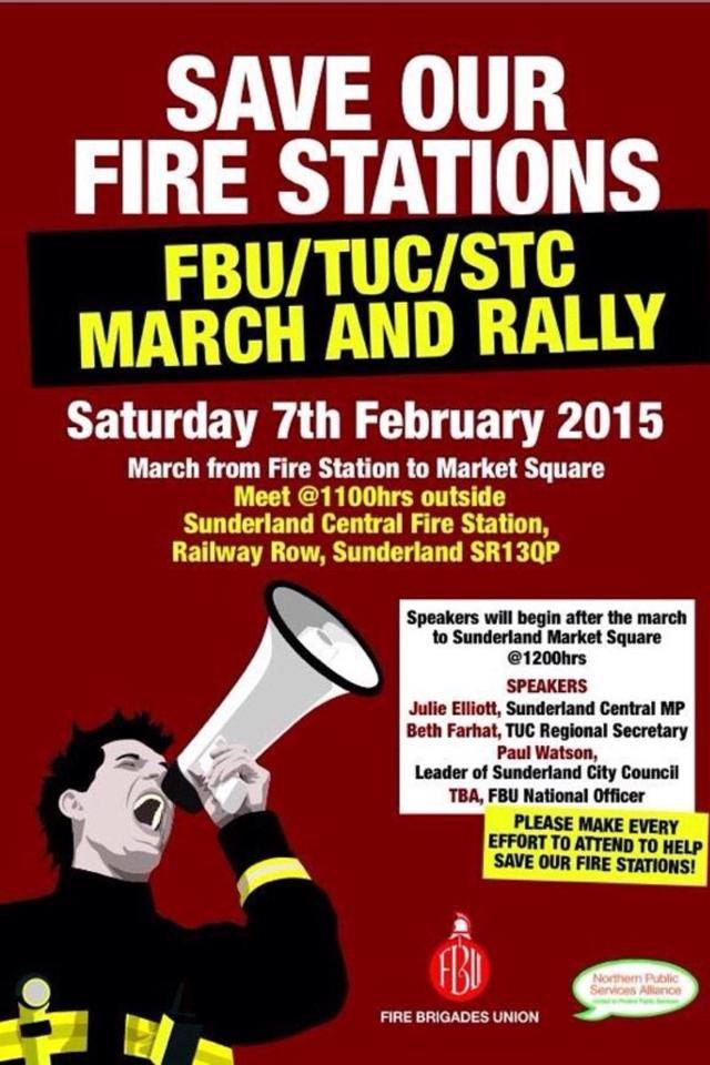 Sunderland_PA's tweet photo. Please RT about vital 7 Feb march to save Sunderland Central Fire-station from government cuts @SunderlandPost http://t.co/0l8tVvZvUL
