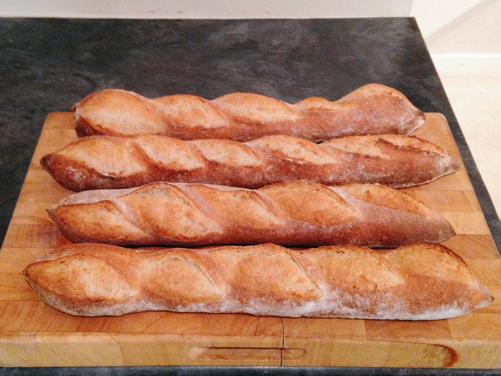 Baguettes - this weeks bakes. Thanks for inspiration <a href="/BreadAhead/">Bread Ahead</a> @boroughmarket