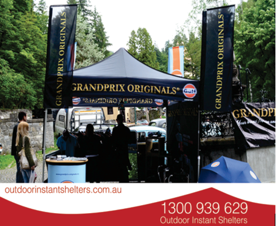 Well done to #GrandPrixOriginals! Great #popupshelter branding! Call 1300 939 629 or visit: outdoorinstantshelters.com.au