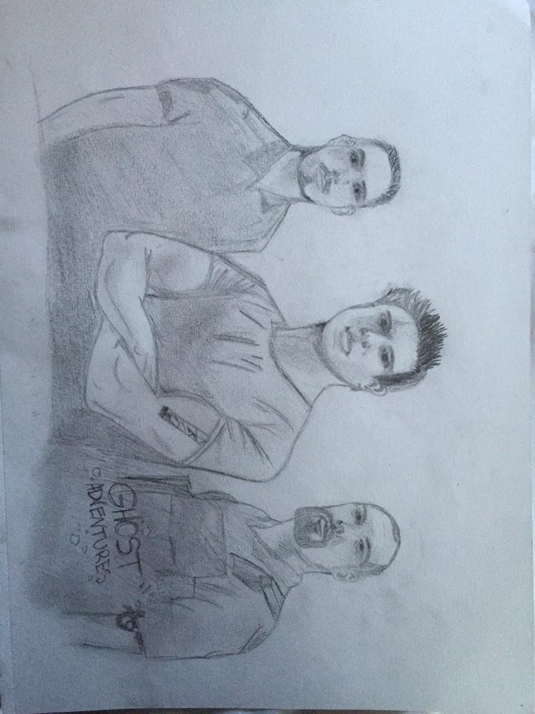 iLoveTheGAC_ZB's tweet image. Just a drawing I did of you guys!!😃 I love y'all!!❤️❤️❤️😘 @Zak_Bagans @NickGroff_ @AaronGoodwin