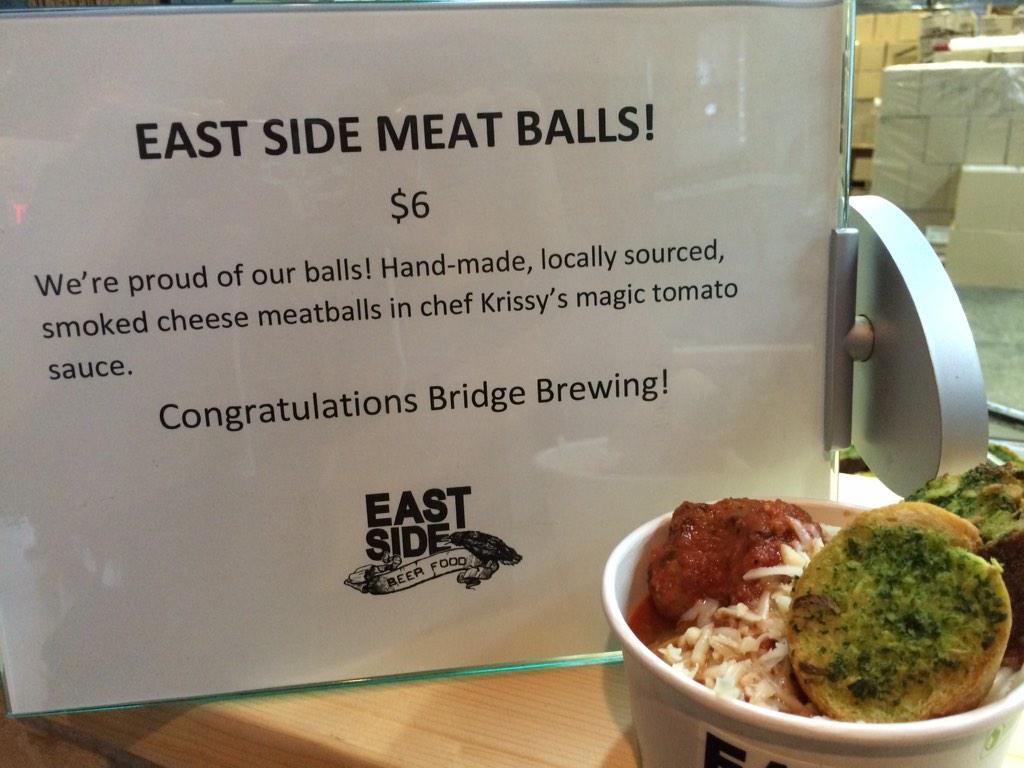 beerfoodvan's tweet photo. Congratulations to our friends @bridgebrewcrew! Come by their rad new brewery today for a beer &amp; check out our balls. http://t.co/UdFHVO2Ogo