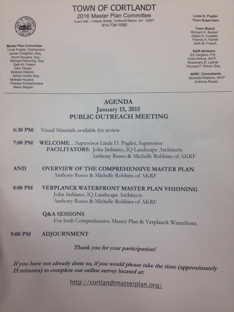 sethfreach's tweet photo. Starting now: public info session on the ongoing Cortlandt Master Plan and waterfront vision. http://t.co/3xriWi5RNu