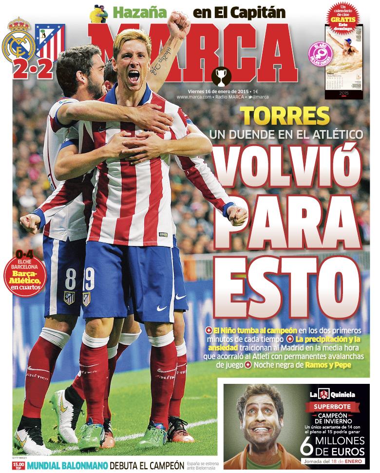 'Volvió para esto' <a href="/Torres/">Fernando Torres</a> en #LaPortada ow.ly/Hp4F6