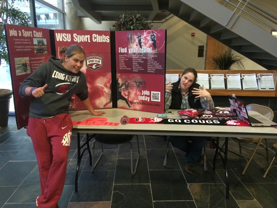 WSUSportClubs's tweet photo. Come chat with the members of Sport Clubs Council to get Activity Points and even a WSU scarf! #GoCougs http://t.co/dXDZFKdNZA