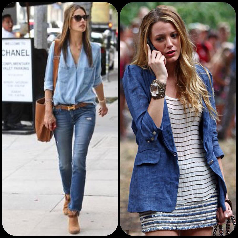 MiryamCartland's tweet photo. #BlakeLively porté en haut ou en bas, le denim défile au quotidien dans les rues de New York, Londres, Milan et Paris http://t.co/0dZFRkCGfC